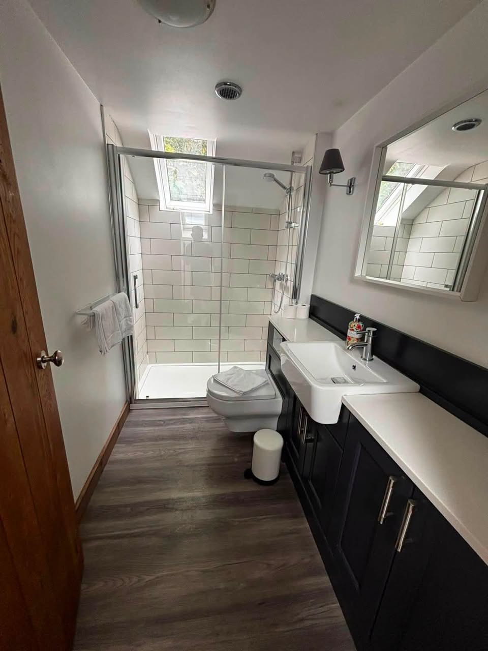 Ensuite bathroom cleaned with polished shower screen