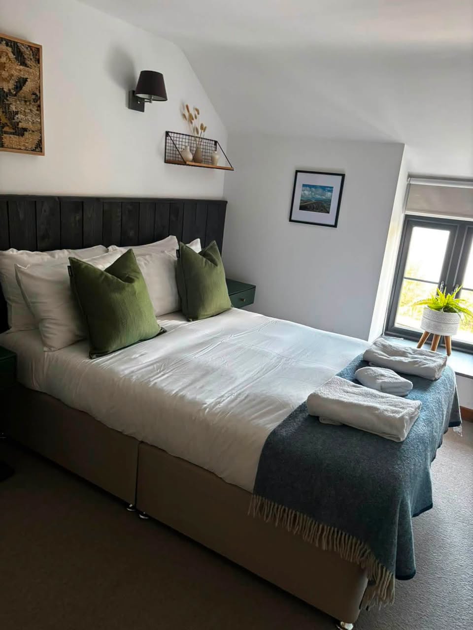 Bedroom dressed and cleaned after a deep clean