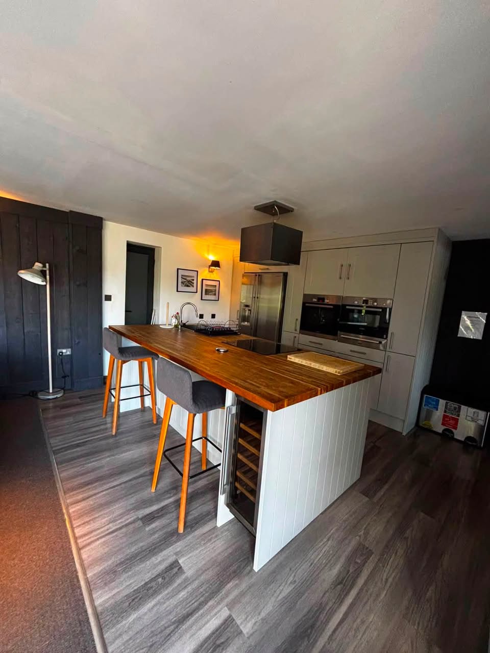 Open plan kitchen after a full deep clean